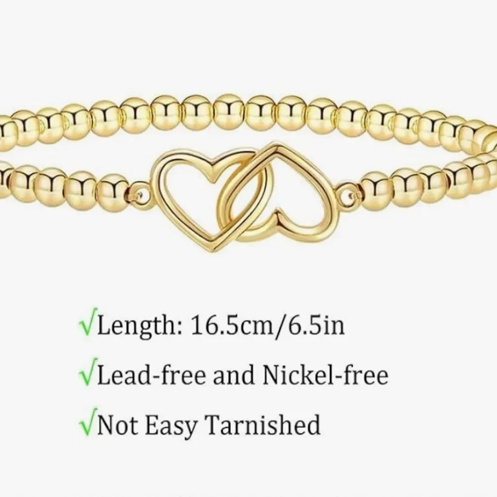 NEW 14K Real Gold Plated Heart Bracelet